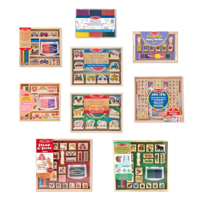 Melissa & Doug Stempel Set Kinder Holz Kinderstempel mit Stempelkissen AUSWAHL