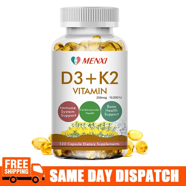 VITAMIN K2 (MK7) with D3 10,000 IU Supplement, BioPerine Capsules
