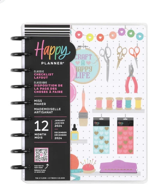 2024 MISS MAKER Happy Planner CLASSIC CHECKLIST LAYOUT 12 MONTHS £20.