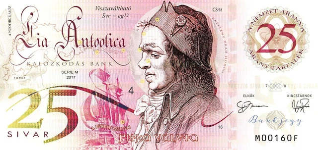 Lia Antootica Banknote 25 Sivar 2017 Polymer Unc Specimen, Private, Note