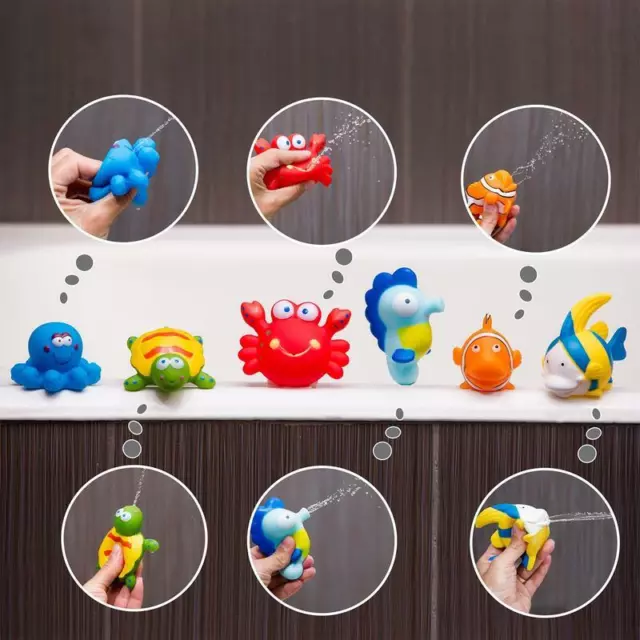 Water Bath Squirties 12 PCS Delux Fun Floating Squeeze Squirt Bathtub Squirters
