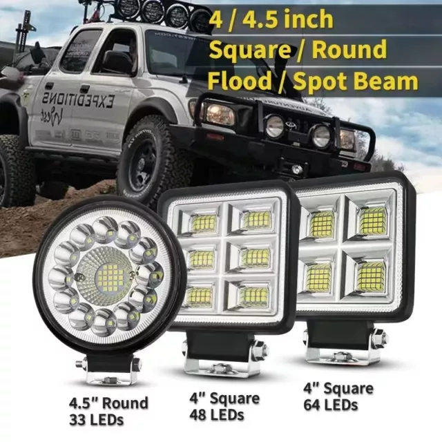 4" LED Work Light Flood Spot Lamp For SUV Truck Bulbs Off Road Fog Pods 12V-24V