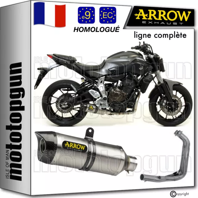 Arrow Ligne Complete Hom-Rc Bas Thunder Titanium C Yamaha Mt07 Mt-07 2020 20