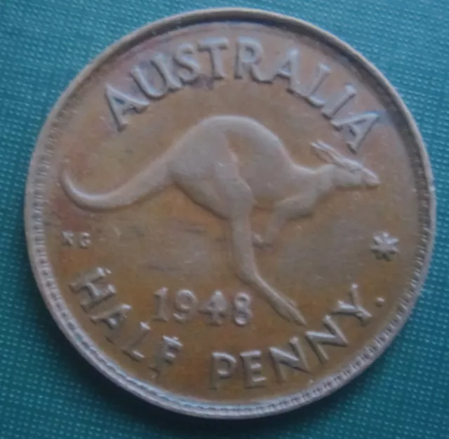 AUSTRALIA 1948 Half Penny Cent Kangaroo Coin