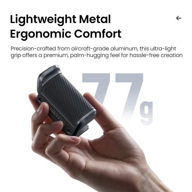 Kit Poignée StreetGrip TELESIN Pour DJI Action 6 - Cage Métal + Poignée Ergonomique à Bouton Bascule