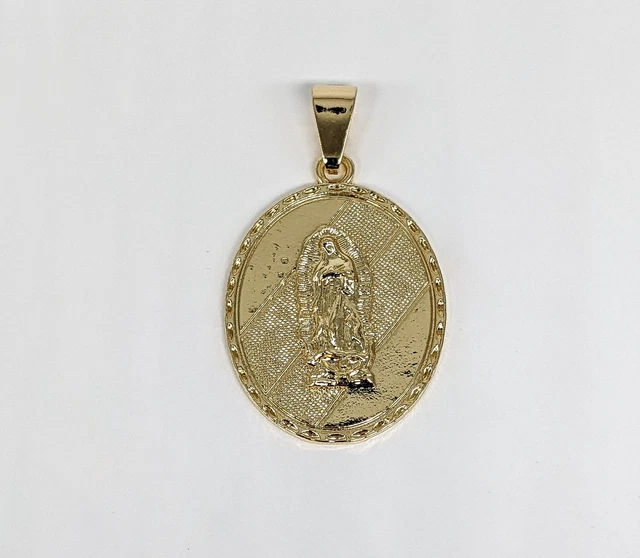 Gold Plated My Lady Virgin Mary Pendant Oro Laminado Virgen de Guadalupe Medalla