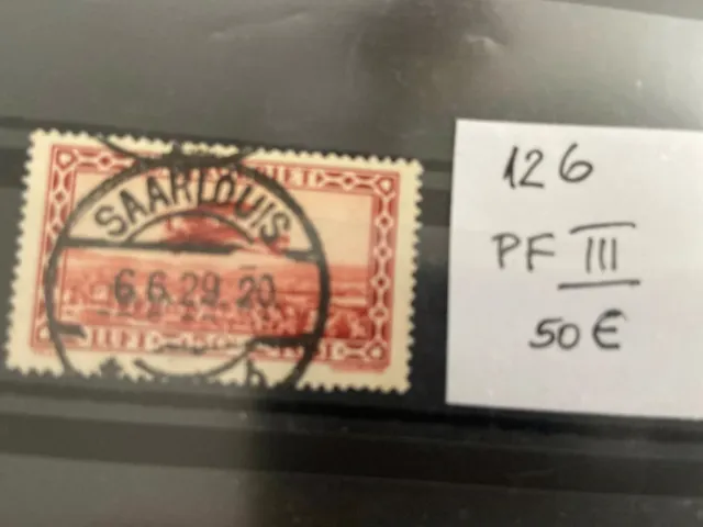 Briefmarken Saargebiet Mi Nr 126 PF 126 III Gestempelt