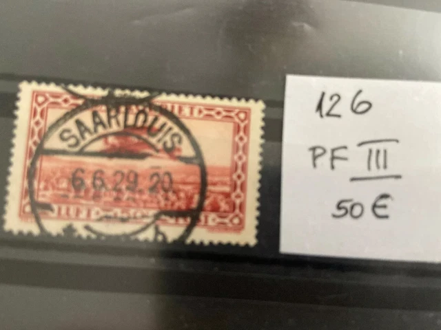 Briefmarken Saargebiet Mi Nr 126 PF 126 III Gestempelt