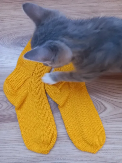 handmade knitting adult socks