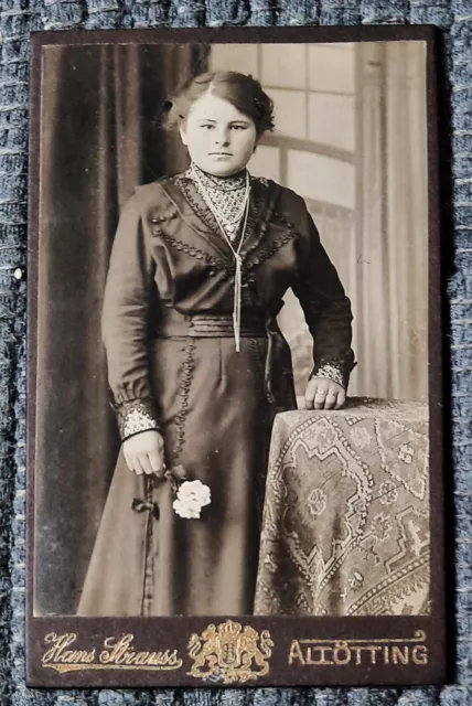 Foto Cdv Portrait Frau Kleid Mode Fotograf Altötting Oberbayern Bayern