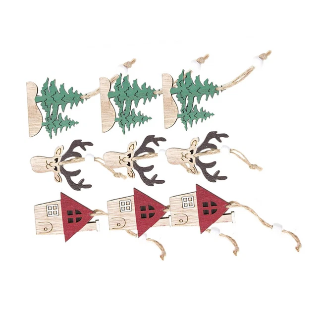 9 mini decorazioni natalizie ciondoli albero di Natale da appendere ornamento