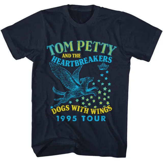Tom Petty T Shirt Heartbreakers 1995 Tour DOGS WITH WINGS New Official Men Navy