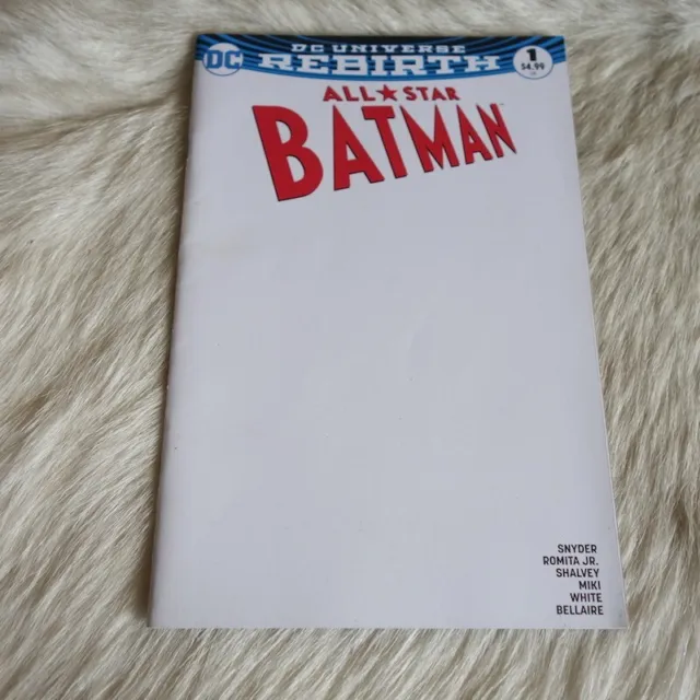 All Star BATMAN 1 Batman Comic DC Universe Rebith Batmna Book Blank Cover