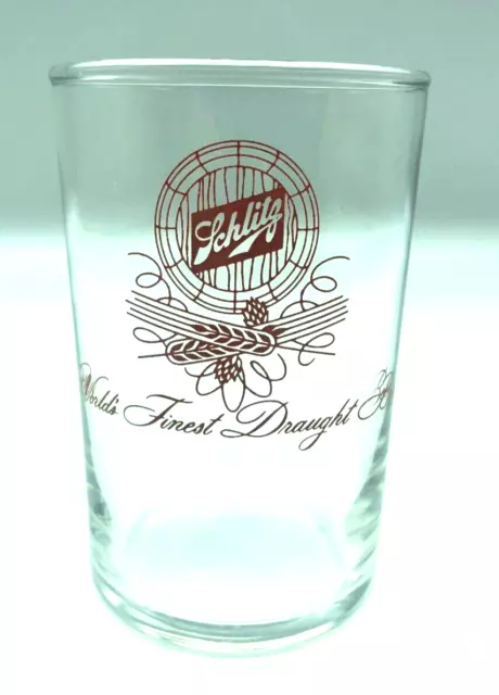 Vintage Schlitz World's Finest Draught Beer Glass Sample Shooter Tavern Barware