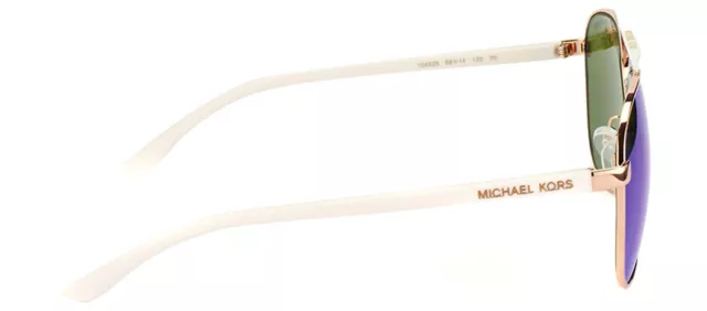 Michael Kors MK 5007 104525 Hvar Rose Gold Aviator Sunglasses Blue Mirror Lens 3