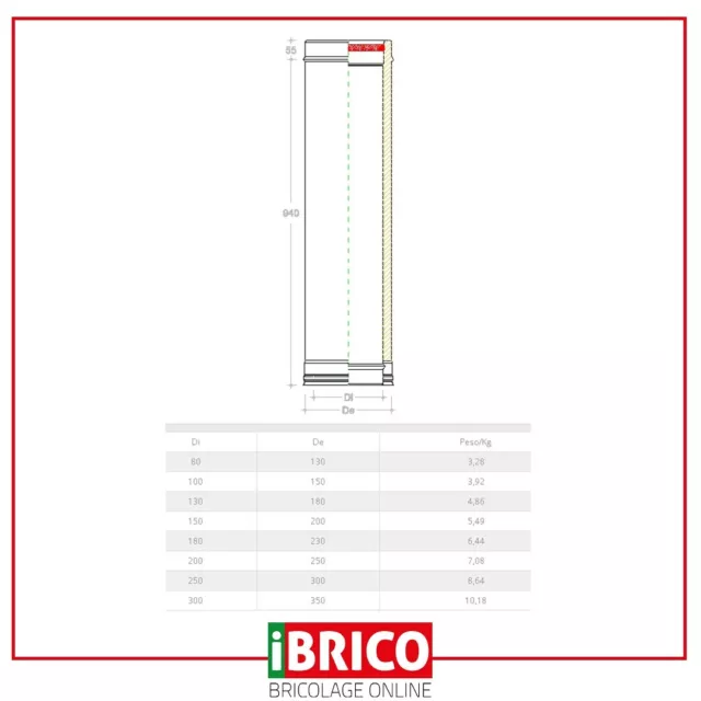 Tubo Doppia Parete Acciaio Inox Per Canna Fumaria Caminetto Stufa 3