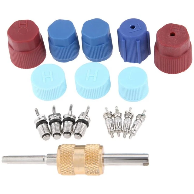 17 pezzi set valvole aria condizionata set valvole inserti accessori A/C R12 7100
