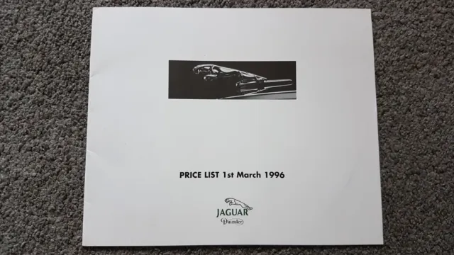 Jaguar Daimler Range Price List Sales Brochure 1996