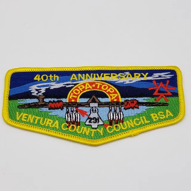 OA Topa Topa Lodge 291 40th Anniversary Ventura County Council BSA Flap