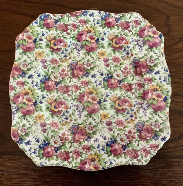 1930s Royal Winton Summertime Chintz 9 3/4”Dinner Plate Rose Grimwades