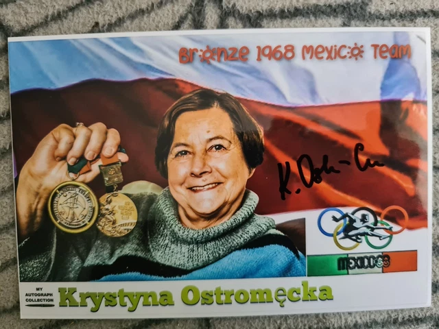 Krystyna Ostromęcka-Guryn Volleyball 3.OS 1968 Mexiko Orginal Signiertes Foto