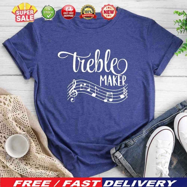 Funny Musician Treble Maker T-shirt-015073-Retro blue-M
