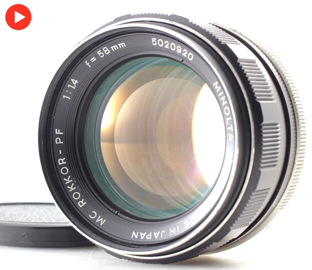 NEAR MINT-] TESTED Minolta MC Rokkor-PF 58mm f1.4 Prime MF