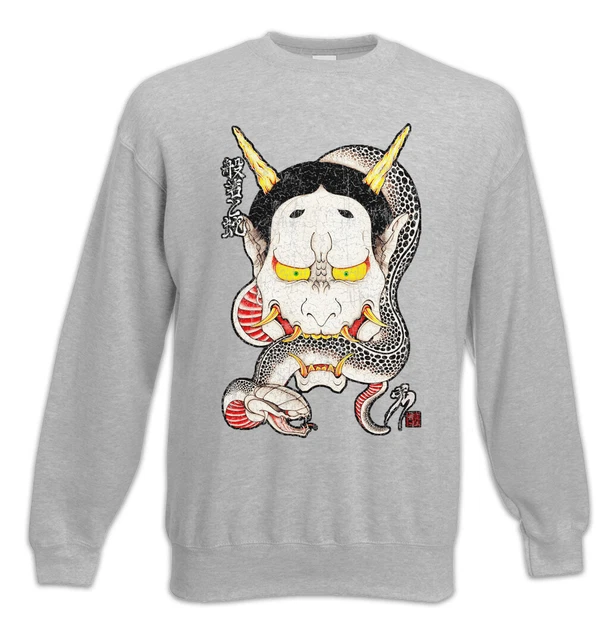 Hannya Snake Sweatshirt Pullover Samurai Warrior Japan Japanese Tengu Theatre