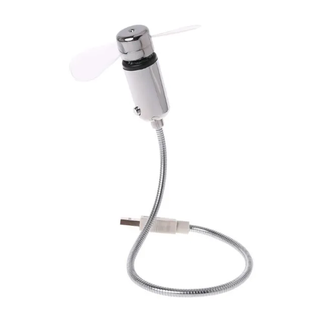 Flexible Portable Gooseneck Mini USB Powered Mini Cooling LED Clock Fan+Flashing