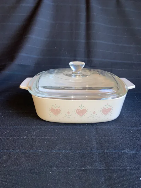 Corelle Corning Ware Casserole Dish A-1-B Forever Yours 1 Liter With Lid B-29