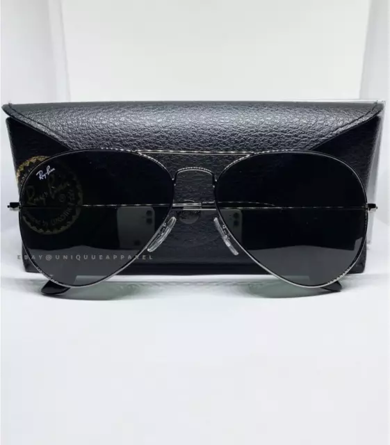 Ray-Ban Sunglasses RB3025 Black Aviator Gun Metal Frame G-15 Lens 58mm