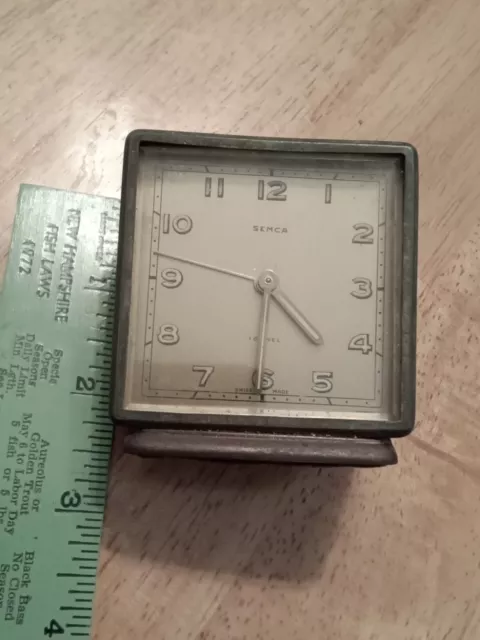 Vintage Semca Swiss ONE Jewel Desk Travel Alarm Clock CLOCK NON WORKING CLOCKS