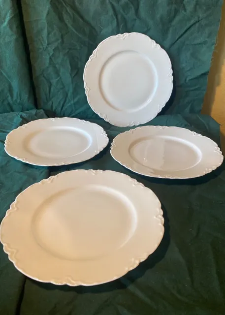 Vintage Haviland Limoges China Ranson White Salad Plate Set of 4 Excellent cond