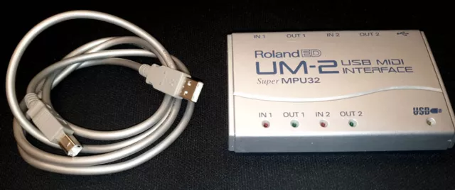 Roland Edirol UM-2 USB MIDI Interface, Super MPU32, 2x MIDI IN, 2x MIDI OUT