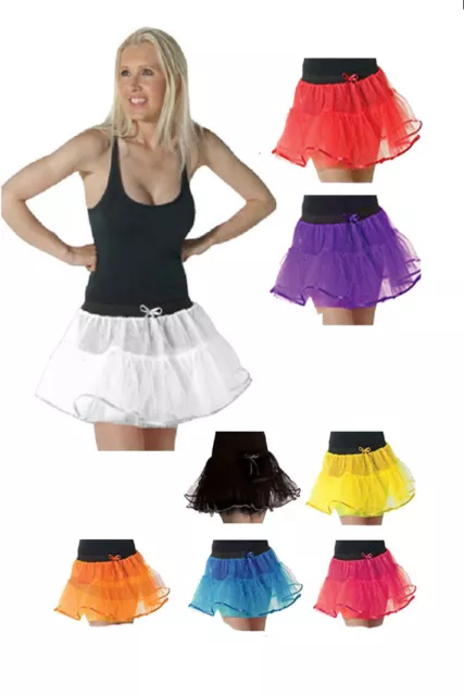 Ladies 4 Layer Skirts Neon Tutu Skirt  Fancy Dress Fun Run 1980s Hen Night Party