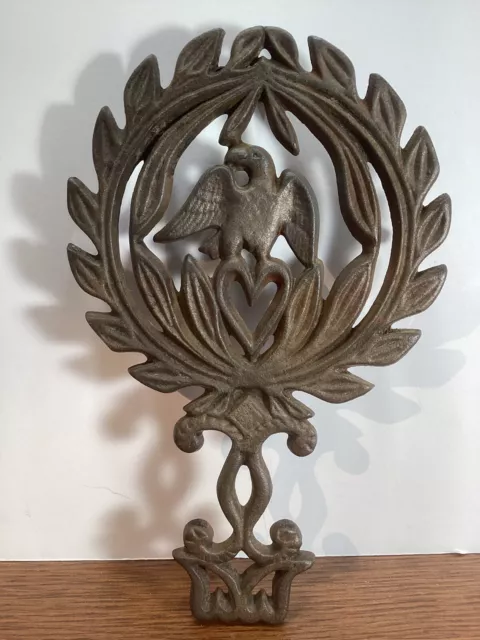 Vintage Wilton American Bald Eagle Cast Wrought Iron Footed Trivet.