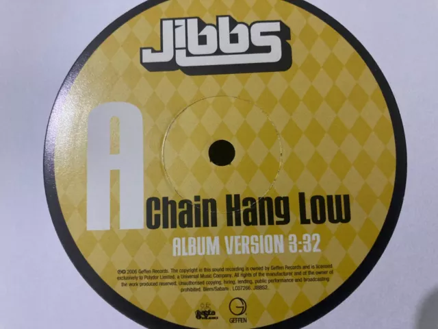 Jibbs - Chain Hang Low (2 Mixes)  UK 12" Promo Vinyl 2006 Hip Hop Rap