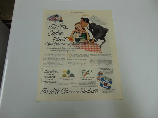 1948 CHASE & SANBORN COFFEE Make Early Morning Angels print ad