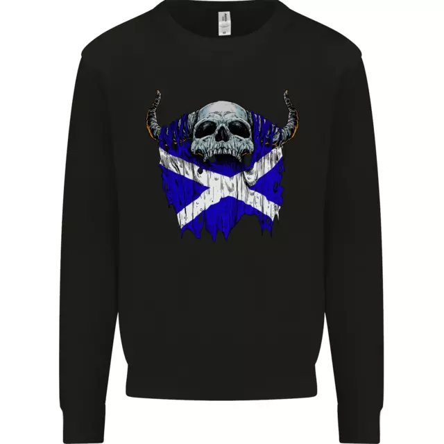 Scotland Flag Skull Scottish Biker Gothic Mens Sweatshirt Jumper