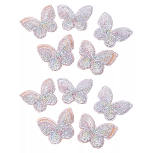 10pcs Sewing Patches Washable Realistic Diy Embroidery Butterfly Patches Double