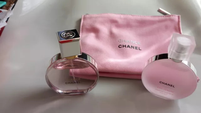 CHANEL CHANCE TENDRE gift set. Bag. 35 ml Eau De Parfum and 35 ml