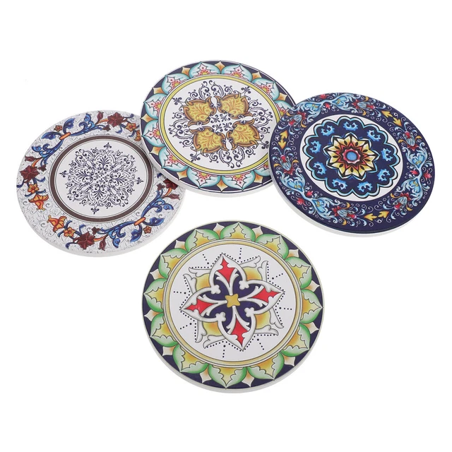 4 Pcs Hot Drinks Placemats Absorbent Ceramic Coasters Coffee
