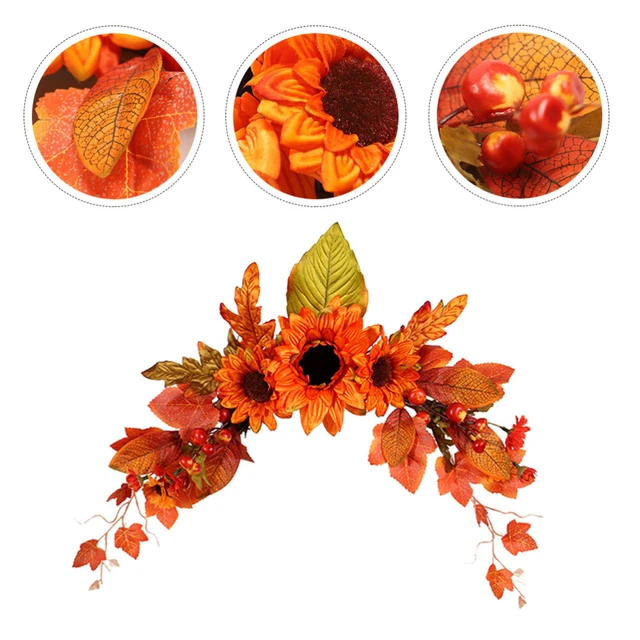 Puerta de otoño colgante guirnalda corona de otoño hojas de arce colgante carrito decoración del hogar