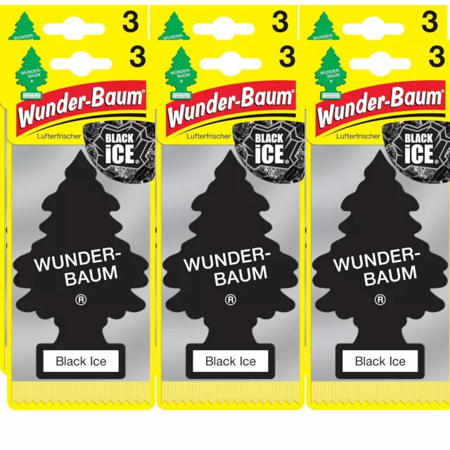 Wunderbaum Duft- Baum Auto Lufterfrischer Autoduft Black Ice 6 x 3er Karte