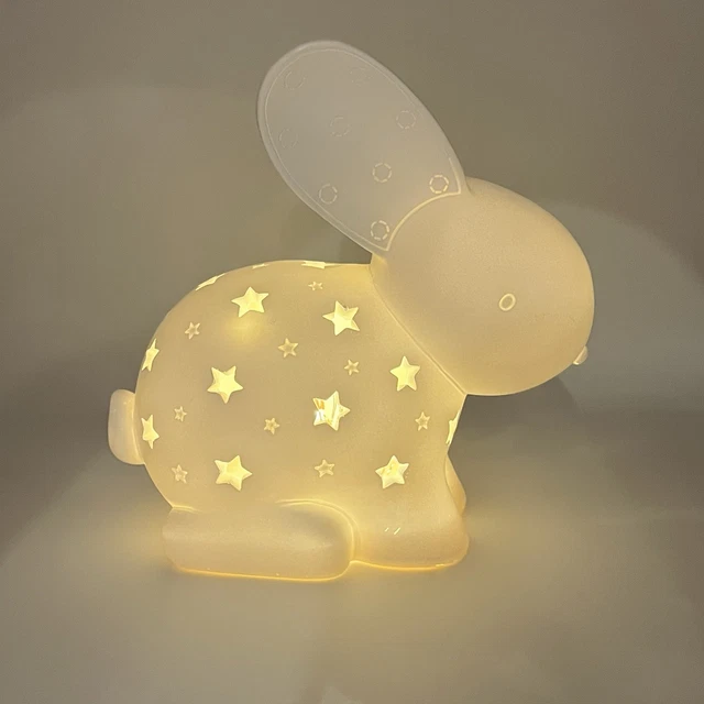 BUNNY RABBIT NIGHT Light Baby Nursery White Tested & Working £7.99 ...