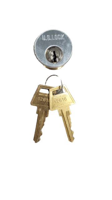 2-PACK US Lock Mortise Cylinder 1" Adams Rite Cam AR1 KA2 in Chrome