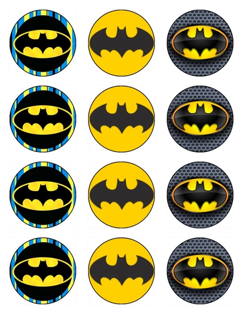Batman Rice Paper BATMAN LOGO CUPCAKE Toppers Edible Wafer Paper Designer Cake Decoration ...