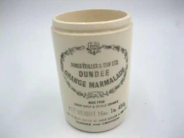 James Keller & Son Dundee Orange Marmalade Antique Jar Crock l lb.