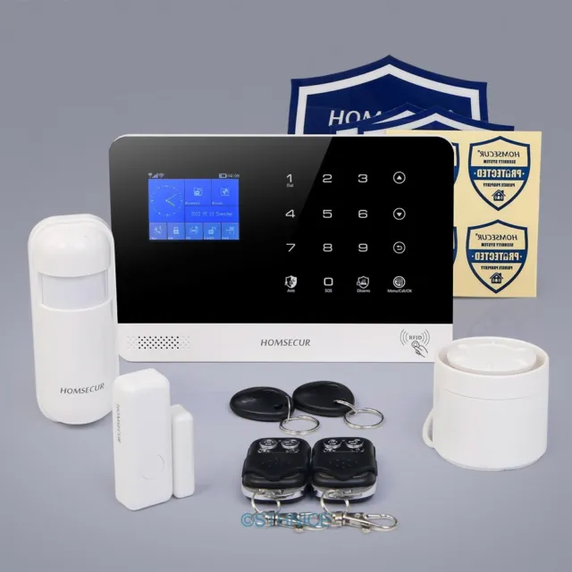HOMSECUR Wireless WIFI 4G RFID LCD Burglar Intruder Alarm System