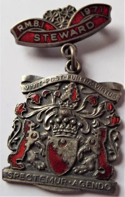 MASONIC STEWARD RMBI  1971 JEWEL MEDAL Royal Masonic Benevolent  Institution